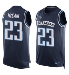 Men's Nike Tennessee Titans #23 Brice McCain Limited Navy Blue Player Name & Number Tank Top NFL Jersey