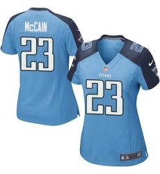 Women's Nike Tennessee Titans #23 Brice McCain Game Light Blue Team Color NFL Jersey
