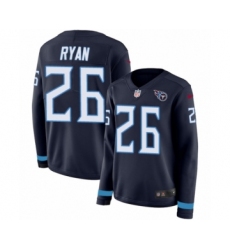 Women's Nike Tennessee Titans #26 Logan Ryan Limited Navy Blue Therma Long Sleeve NFL Jersey