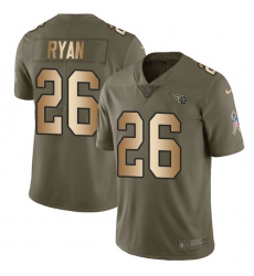 Youth Nike Tennessee Titans #26 Logan Ryan Limited Olive/Gold 2017 Salute to Service NFL Jersey