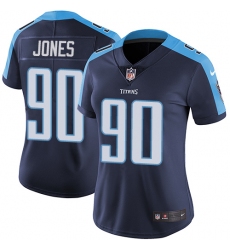 Women's Nike Tennessee Titans #90 DaQuan Jones Elite Navy Blue Alternate NFL Jersey