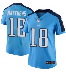 Women's Nike Tennessee Titans #18 Rishard Matthews Elite Light Blue Team Color NFL Jersey