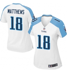 Women's Nike Tennessee Titans #18 Rishard Matthews Game White NFL Jersey