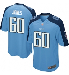 Men's Nike Tennessee Titans #60 Ben Jones Game Light Blue Team Color NFL Jersey
