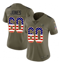 Women's Nike Tennessee Titans #60 Ben Jones Limited Olive/USA Flag 2017 Salute to Service NFL Jersey