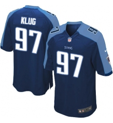 Men's Nike Tennessee Titans #97 Karl Klug Game Navy Blue Alternate NFL Jersey