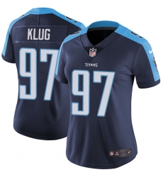 Women's Nike Tennessee Titans #97 Karl Klug Elite Navy Blue Alternate NFL Jersey