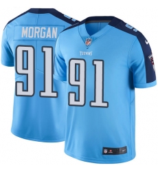 Men's Nike Tennessee Titans #91 Derrick Morgan Light Blue Team Color Vapor Untouchable Limited Player NFL Jersey