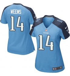 Women's Nike Tennessee Titans #14 Eric Weems Game Light Blue Team Color NFL Jersey