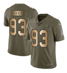 Men's Nike Tennessee Titans #93 Kevin Dodd Limited Olive/Gold 2017 Salute to Service NFL Jersey