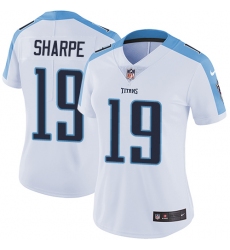 Women's Nike Tennessee Titans #19 Tajae Sharpe Elite White NFL Jersey