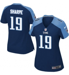 Women's Nike Tennessee Titans #19 Tajae Sharpe Game Navy Blue Alternate NFL Jersey