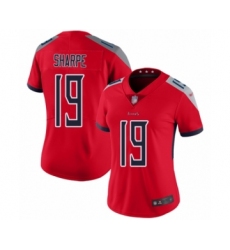 Women's Tennessee Titans #19 Tajae Sharpe Limited Red Inverted Legend Football Jersey
