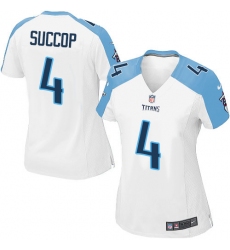 Women's Nike Tennessee Titans #4 Ryan Succop Game White NFL Jersey