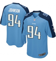 Men's Nike Tennessee Titans #94 Austin Johnson Game Light Blue Team Color NFL Jersey