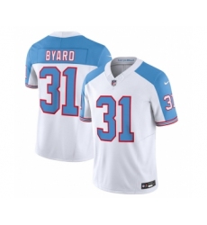 Men's Nike Tennessee Titans #31 Kevin Byard White Blue 2023 F.U.S.E. Vapor Limited Throwback Football Stitched Jersey