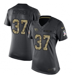 Women's Nike Tennessee Titans #37 Johnathan Cyprien Limited Black 2016 Salute to Service NFL Jersey