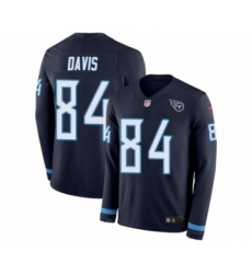Men's Nike Tennessee Titans #84 Corey Davis Limited Navy Blue Therma Long Sleeve NFL Jersey