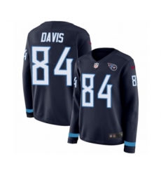 Women's Nike Tennessee Titans #84 Corey Davis Limited Navy Blue Therma Long Sleeve NFL Jersey