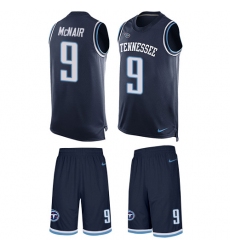 Men's Nike Tennessee Titans #9 Steve McNair Limited Navy Blue Tank Top Suit NFL Jersey