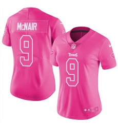 Women's Nike Tennessee Titans #9 Steve McNair Limited Pink Rush Fashion NFL Jersey