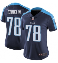 Women's Nike Tennessee Titans #78 Jack Conklin Elite Navy Blue Alternate NFL Jersey