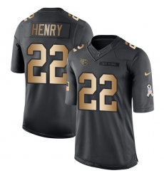 Youth Nike Tennessee Titans #22 Derrick Henry Limited Black/Gold Salute to Service NFL Jersey Youth Nike Tennessee Titans #22 Derrick Henry Limited Black/Gold Salute to Service NFL Jersey