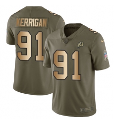 Men's Nike Washington Redskins #91 Ryan Kerrigan Limited Olive/Gold 2017 Salute to Service NFL Jersey