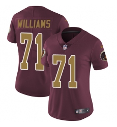 Women's Nike Washington Redskins #71 Trent Williams Elite Burgundy Red/Gold Number Alternate 80TH Anniversary NFL Jersey