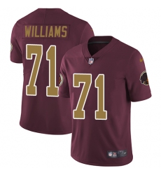 Youth Nike Washington Redskins #71 Trent Williams Elite Burgundy Red/Gold Number Alternate 80TH Anniversary NFL Jersey