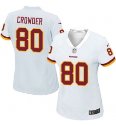 Women's Nike Washington Redskins #80 Jamison Crowder Game White NFL Jersey