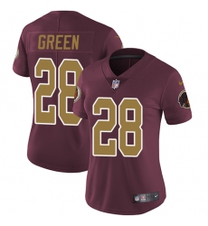 Women's Nike Washington Redskins #28 Darrell Green Burgundy Red/Gold Number Alternate 80TH Anniversary Vapor Untouchable Limited Player NFL Jersey