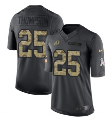Men's Nike Washington Redskins #25 Chris Thompson Limited Black 2016 Salute to Service NFL Jersey