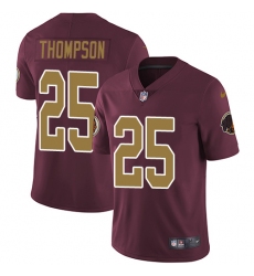 Youth Nike Washington Redskins #25 Chris Thompson Elite Burgundy Red/Gold Number Alternate 80TH Anniversary NFL Jersey