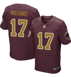 Men's Nike Washington Redskins #17 Doug Williams Elite Burgundy Red/Gold Number Alternate 80TH Anniversary NFL Jersey