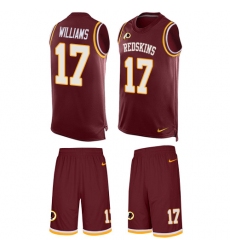 Men's Nike Washington Redskins #17 Doug Williams Limited Burgundy Red Tank Top Suit NFL Jersey