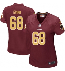 Women's Nike Washington Redskins #68 Russ Grimm Game Burgundy Red/Gold Number Alternate 80TH Anniversary NFL Jersey