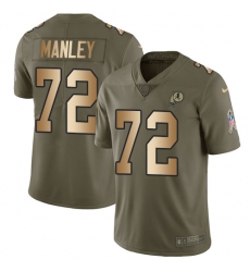 Men's Nike Washington Redskins #72 Dexter Manley Limited Olive/Gold 2017 Salute to Service NFL Jersey