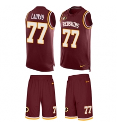 Men's Nike Washington Redskins #77 Shawn Lauvao Limited Burgundy Red Tank Top Suit NFL Jersey