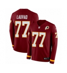 Men's Nike Washington Redskins #77 Shawn Lauvao Limited Burgundy Therma Long Sleeve NFL Jersey