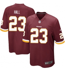 Men's Nike Washington Redskins #23 DeAngelo Hall Game Burgundy Red Team Color NFL Jersey