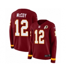 Women's Nike Washington Redskins #12 Colt McCoy Limited Burgundy Therma Long Sleeve NFL Jersey