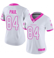 Women's Nike Washington Redskins #84 Niles Paul Limited White/Pink Rush Fashion NFL Jersey