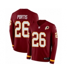 Youth Nike Washington Redskins #26 Clinton Portis Limited Burgundy Therma Long Sleeve NFL Jersey