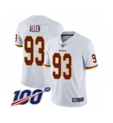 Youth Washington Redskins #93 Jonathan Allen White Vapor Untouchable Limited Player 100th Season Football Jersey