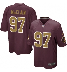 Men's Nike Washington Redskins #97 Terrell McClain Game Burgundy Red/Gold Number Alternate 80TH Anniversary NFL Jersey