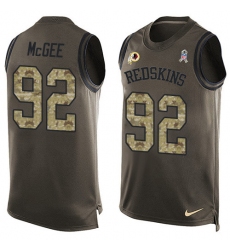 Men's Nike Washington Redskins #92 Stacy McGee Limited Green Salute to Service Tank Top NFL Jersey