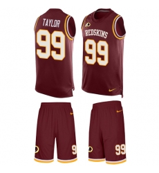 Men's Nike Washington Redskins #99 Phil Taylor Limited Burgundy Red Tank Top Suit NFL Jersey