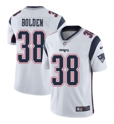 Men's Nike New England Patriots #38 Brandon Bolden White Vapor Untouchable Limited Player NFL Jersey