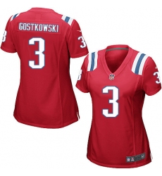 Women's Nike New England Patriots #3 Stephen Gostkowski Game Red Alternate NFL Jersey